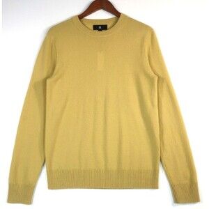NWT Banana Republic Yellow 100% Cashmere Sweater Pullover Crewneck Size Small
